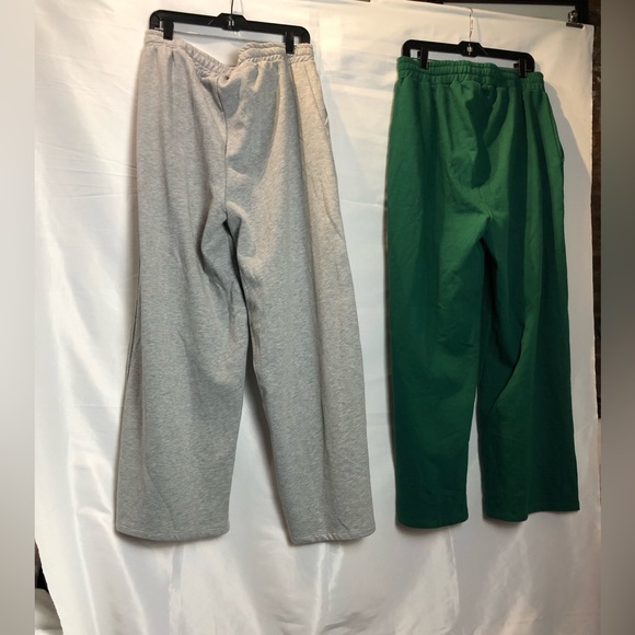 ASOS Design voluminous Leg 2 Green & grey Large pants - Picture 6 of 9